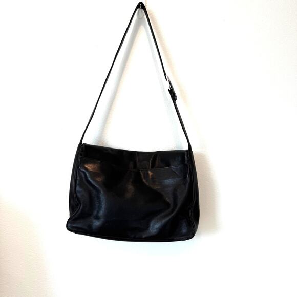 Calvin Klein Black Leather Messenger Work Shoulder Bag-Unisex - Picture 13 of 13